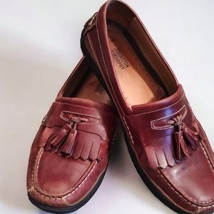 Johnston and Murphy Men's Tassel Slip On Brown Leather Loafers Size 11.5